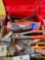 Tool box, hammers, tools
