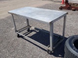 Aluminum 6' rolling work table