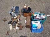 large assortment of hand tools, hardware, fans