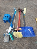 snow shovels, cleaning tools, mini folding stool