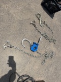 butcher hooks with chains and clamp