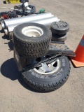 Jeep tire, ramps, small tire