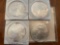 (4) walking liberty silver dollars