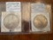 1928-s and 1923 peace silver dollars