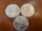 (3) walking liberty silver dollars