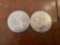 (2) walking liberty silver dollars