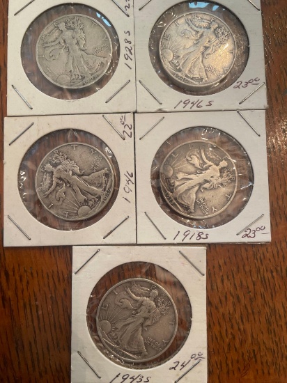 (5) silver halves