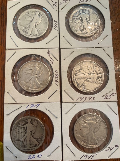(6) silver halves