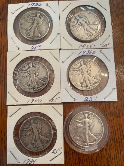 (6) silver halves