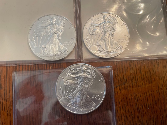 (3) 2015 walking liberty silver halves
