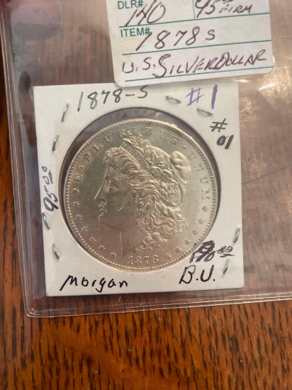 1878-s Morgan silver dollar