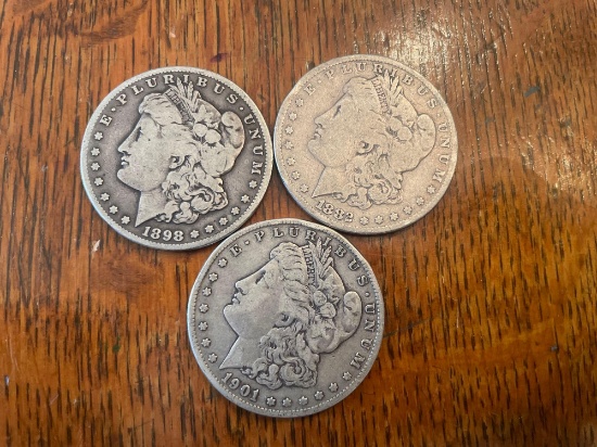 (3) Morgan silver dollars