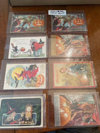 (8) early Halloween post cards