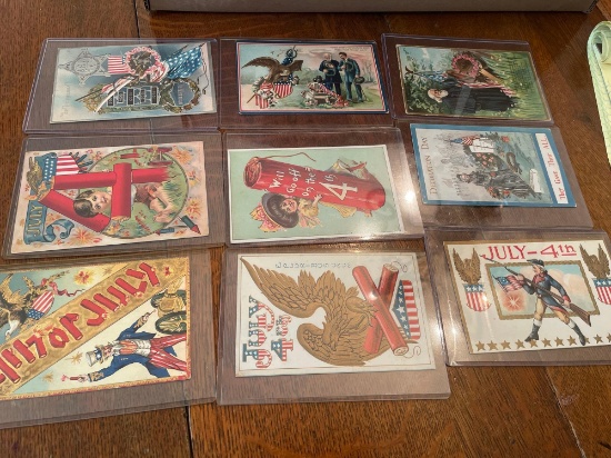 17 early patriotic post cards