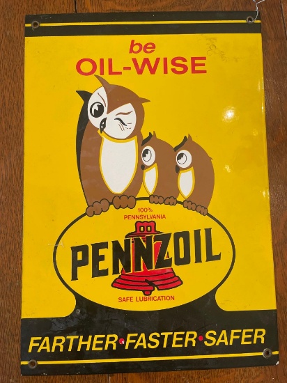 16 x 11in porcelain pennzoil sign