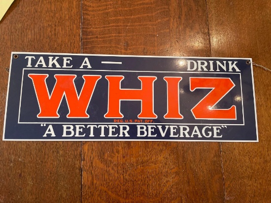18in x 6in porcelain Whiz sign