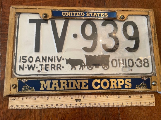 early framed license plate