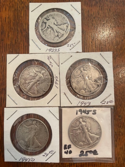 (5) silver halves