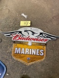 Tin Budweiser Marines sign