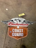 Tin Budweiser Coast Guard Sign