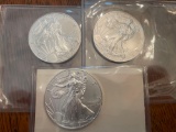 (3) 2015 walking liberty silver dollars