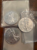 (3) 2015 walking liberty silver dollars