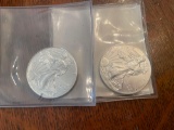 (2) 2015 walking liberty silver dollars