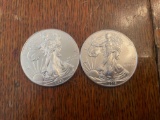(2) walking liberty silver dollars