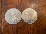 (2) walking liberty silver dollars