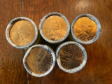5 rolls $25 each 2000-p SBA gold dollars