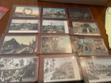 13 early amusement park post cards