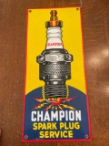 18x8 in porcelain champion sign