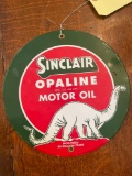 9 in diameter Sinclair porcelain sign