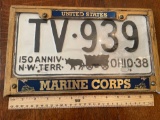 early framed license plate