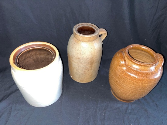 (3) Stoneware Crocks