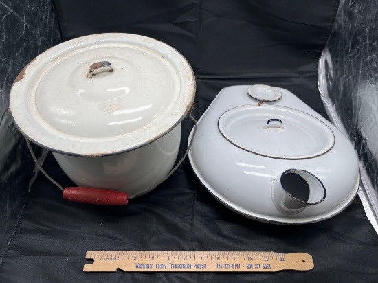 Granite Ware Thunder Pot and Bed Pan