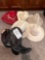 Tony Lama Cowboy Boots and Various Hats
