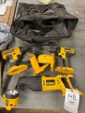 Assorted Dewalt Power Tools and Bag