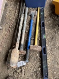 Post Hole Digger, Sledgehammers, Level