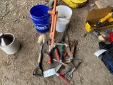 Yard Tools, Chain Bind, Bucket Of Hardware