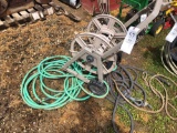 Hose reel, hose, power cord, rope.
