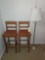 2 Stool Chairs & Floor Lamp