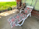 Cushion Metal Patio Chairs and one Plastic Lounge