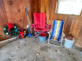 Outdoor Folding Chairs, Wreaths, Funnels