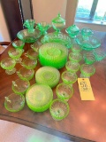 Green Depression Glassware - may find chips