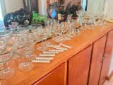 Assorted stemware, candelsticks, prisms and pcs., may find chips