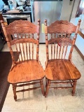 (2) Oak Kitchen Chairs