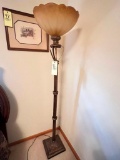 Floor lamp with glass shade