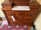 Victorian Marble Insert Dresser with Mirrored Back