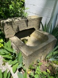 Sand Stone Water Trough with Sand Stone Topper Stone